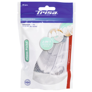 Trisa Interdental Floss Picks, 2in1, 40 St Trisa Interdental Floss Picks, 2in1, 40 St