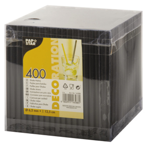 Papstar Trinkhalm Caipirinha 12,5 cm, Ø 6,5 mm, schwarz, Pack zu 400 Stück Papstar Trinkhalm Caipirinha 12,5 cm, Ø 6,5 mm, schwarz, Pack zu 400 Stück
