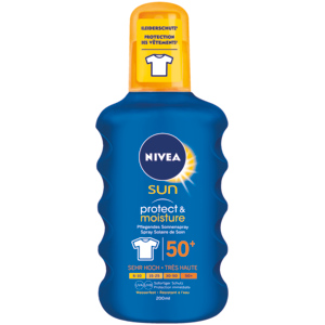 In/Out Nivea Sun Protect & Moisture Pflegendes Sonnenspray SF50+, 200 ml