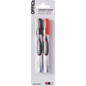 Office Permanent Marker 1-4 mm schwarz / rot Blister zu 2 Stück Office Permanent Marker 1-4 mm schwarz / rot Blister zu 2 Stück