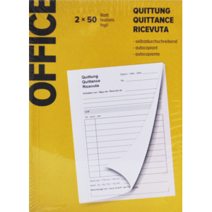 Office Quittungen A6 Pack zu 2 x 50 Blatt Pack zu 2 x 50 Blatt