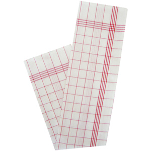 Küchentuch Baumwolle kariert 50 x 90 cm rot  Pack zu 6 Stück