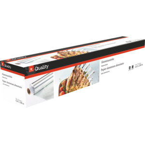 Quality Feuille d'aluminium, en boîte distributrice, 45 cm x 200 m, 11 µm