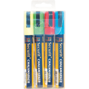Securit Kreidemarker 2 - 6 mm, blau/rot/grün/gelb, Pack zu 4 Stück Securit Kreidemarker 2 - 6 mm, blau/rot/grün/gelb, Pack zu 4 Stück