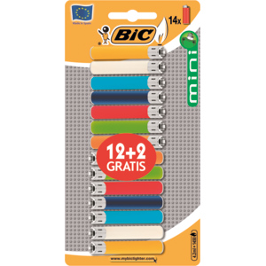 Bic Feuerzeug Mini, assortiert, J25, 12+2 St Bic Feuerzeug Mini, assortiert, J25, 12+2 St