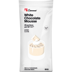 Carma Mousse weisse Schokolade, ohne Gelatine, mit Milch anwendbar, 25 Portionen, 500 g Carma Mousse weisse Schokolade, ohne Gelatine, mit Milch anwendbar, 25 Portionen, 500 g
