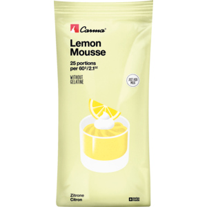 Carma Mousse Zitronengeschmack, ohne Gelatine, mit Milch anwendbar, 25 Portionen, 500 g