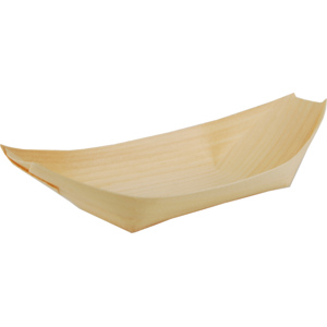 Papstar Pure Fingerfood Holzschiff 190 x 100 mm Pack zu 50 Stück