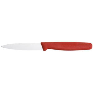Victorinox Coltellino a lama liscia, con manico in plastica rosso, pacco da 3 pezzi