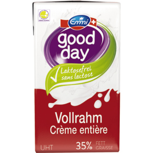 Emmi good day Vollrahm 35%, laktosefrei, UHT, 18 x 2,5 dl