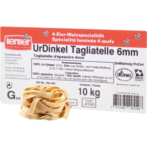 Kernser UrDinkel Tagliatelle, 4-Ei, 6 mm, 10 kg Kernser UrDinkel Tagliatelle, 4-Ei, 6 mm, 10 kg