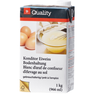 Quality Konditor Eiweiss flüssig Import, Bodenhaltung, pasteurisiert, 12 x 1 kg Quality Konditor Eiweiss flüssig Import, Bodenhaltung, pasteurisiert, 12 x 1 kg
