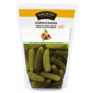 Hugo Reitzel Cornichons, mittelfein, Tante Anita, 1,1 kg Hugo Reitzel Cornichons, mittelfein, Tante Anita, 1,1 kg