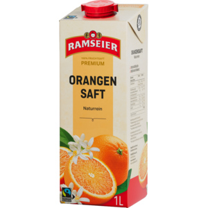 Ramseier Premium 100% Orangensaft, Pack zu 4 Tetra x 1 Liter