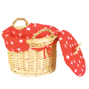 Kartoffelkorb mit Schweizerkreuz rot Ø 20 cm Kartoffelkorb mit Schweizerkreuz rot Ø 20 cm