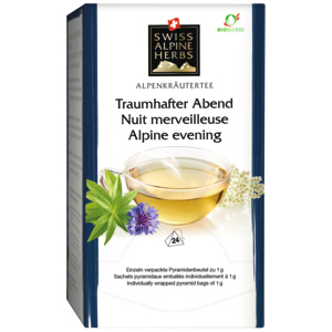 Swiss Alpine Herbs Bio Knospe Suisse, Tee Traumhafter Abend, 24 x 1 g
