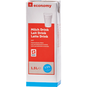 Economy Milchdrink 1,5%, UHT, 8 x 1,5 l Economy Milchdrink 1,5%, UHT, 8 x 1,5 l