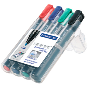 Staedtler Marker permanent, 2,0 mm, assortiert, Blister zu 4 Stück Staedtler Marker permanent, 2,0 mm, assortiert, Blister zu 4 Stück