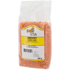 Biovita Bio Knospe Linsen rot, 500 g Biovita Bio Knospe Linsen rot, 500 g