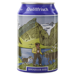 Appenzeller Bier Quöllfrisch, Pack zu 24 x 33 cl Dosen