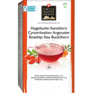 Swiss Alpine Herbs Bio Knospe Suisse, Tee Hagebutte-Sanddorn, 24 x1,2 g Swiss Alpine Herbs Bio Knospe Suisse, Tee Hagebutte-Sanddorn, 24 x1,2 g