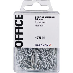 Office Briefklammern 26 mm metall Pack zu 175 Stück Office Briefklammern 26 mm metall Pack zu 175 Stück