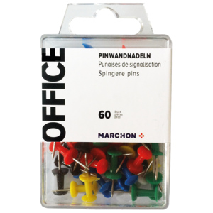 Office Pinnwandnadeln farbig Pack zu 60 Stück
