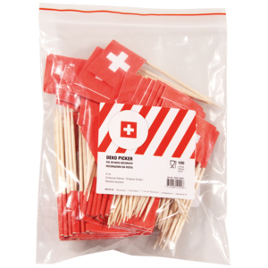 Deko Picker CH Fähnchen 8 cm Pack zu 100 Stück