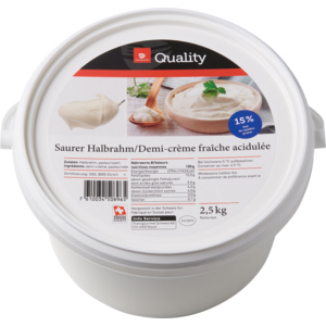 Quality Saurer Halbrahm 15% kochfest, 2,5 kg Quality Saurer Halbrahm 15% kochfest, 2,5 kg