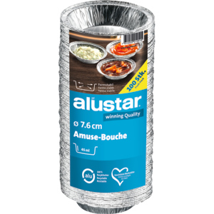 Alustar Alu Förmchen Amuse-Bouche 7,6 cm x 1,5 cm Pack zu 100 Stück