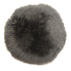 Sitzkissen Lammfell dunkelgrau rund Ø 34 cm