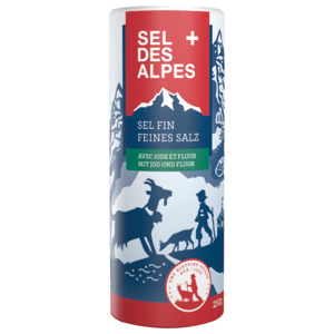 Sel des Alpes fein mit Jod und Fluor, 12 x 250 g Sel des Alpes fein mit Jod und Fluor, 12 x 250 g