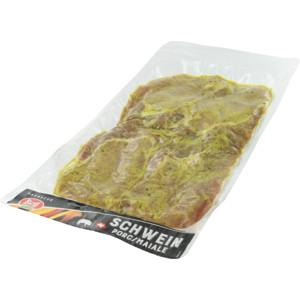 Schweins-Hohrücken Steak mit Senfmarinade, 4 x ca. 180 g Schweins-Hohrücken Steak mit Senfmarinade, 4 x ca. 180 g