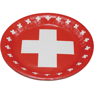 In/Out Teller Schweizerkreuz 23 cm Pack zu 8 Stück In/Out Teller Schweizerkreuz 23 cm Pack zu 8 Stück
