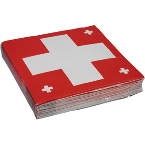 In/Out Servietten Schweizerkreuz Pack zu 20 Stück In/Out Servietten Schweizerkreuz Pack zu 20 Stück