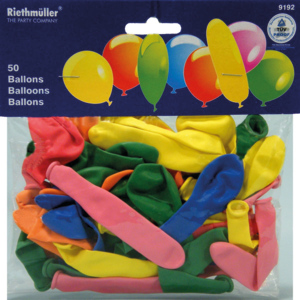 Riethmüller Latexballons, assortiert, Pack zu 50 Stück Riethmüller Latexballons, assortiert, Pack zu 50 Stück