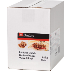 Quality Lütticher Waffeln, einzeln verpackt, tiefgekühlt, 14 x 100 g Quality Lütticher Waffeln, einzeln verpackt, tiefgekühlt, 14 x 100 g