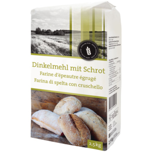 Dinkelmehl mit Schrot, 2,5 kg Dinkelmehl mit Schrot, 2,5 kg