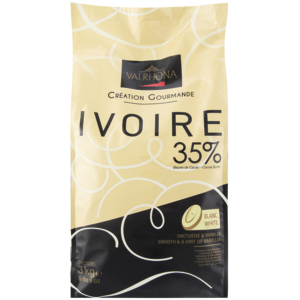 Valrhona Couverture Ivoire Bohnen 35%, Sack zu 3 kg