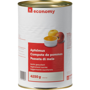 Economy Apfelmus, leicht gezuckert, 3 x 4,25 kg Economy Apfelmus, leicht gezuckert, 3 x 4,25 kg