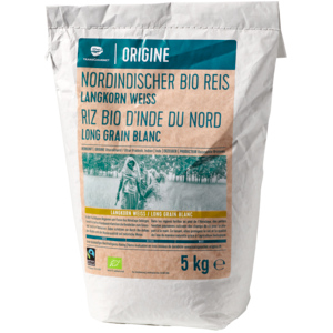 Origine Bio, Fairtrade, Nordindischer Langkornreis weiss, 5 kg Origine Bio, Fairtrade, Nordindischer Langkornreis weiss, 5 kg