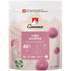 Carma Couverture Ruby Rubina 40%, Tropfen, 1,5 kg Carma Couverture Ruby Rubina 40%, Tropfen, 1,5 kg