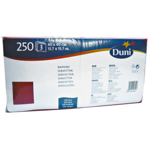 Duni Servietten, 1/8 Falz, 3-lagig, 40 x 40 cm, rot, 250 St Duni Servietten, 1/8 Falz, 3-lagig, 40 x 40 cm, rot, 250 St