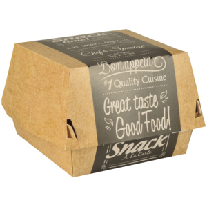 Papstar Pure Emballage à hamburger M FSC 125 x 125 x 70 mm, paquet de 50 pièces