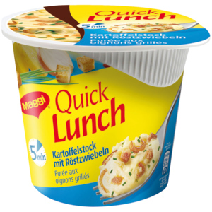 Maggi Quick Lunch Kartroffelstock m. Röstzwiebeln, Karton zu 8 Becher Maggi Quick Lunch Kartroffelstock m. Röstzwiebeln, Karton zu 8 Becher