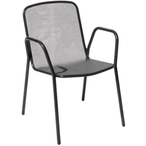 Mec-Fredo Stuhl mit Armlehne, anthrazit, 54 x 60 x 82 cm, Gestell aus beschichtetem Stahlrohr Mec-Fredo Stuhl mit Armlehne, anthrazit, 54 x 60 x 82 cm, Gestell aus beschichtetem Stahlrohr