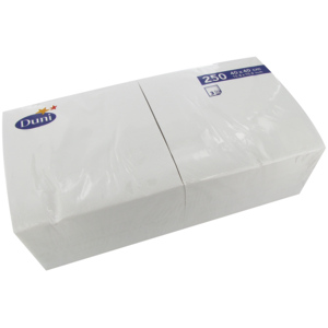 Duni Servietten, 1/4 Falz, 3-lagig, 40 x 40 cm, weiss, 250 St