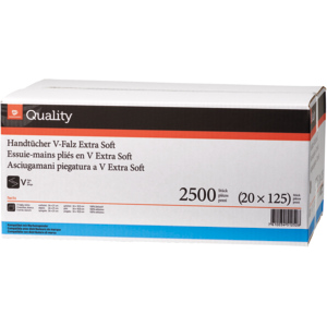 Quality Handtuch, V-Falz Extra Soft, 2-lagig, weiss, 20 x 125 St Quality Handtuch, V-Falz Extra Soft, 2-lagig, weiss, 20 x 125 St