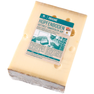 Origine Hüpfenboden Gotthelf Emmentaler AOP, vollreif, ca. 1,3 kg Origine Hüpfenboden Gotthelf Emmentaler AOP, vollreif, ca. 1,3 kg
