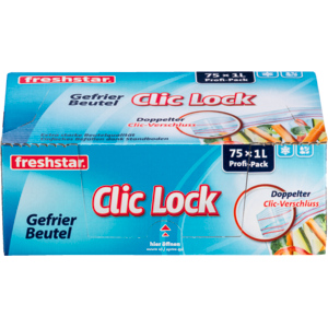 Freshstar Clic-Lock Gefrierbeutel, 1 l, Pack zu 75 Stück